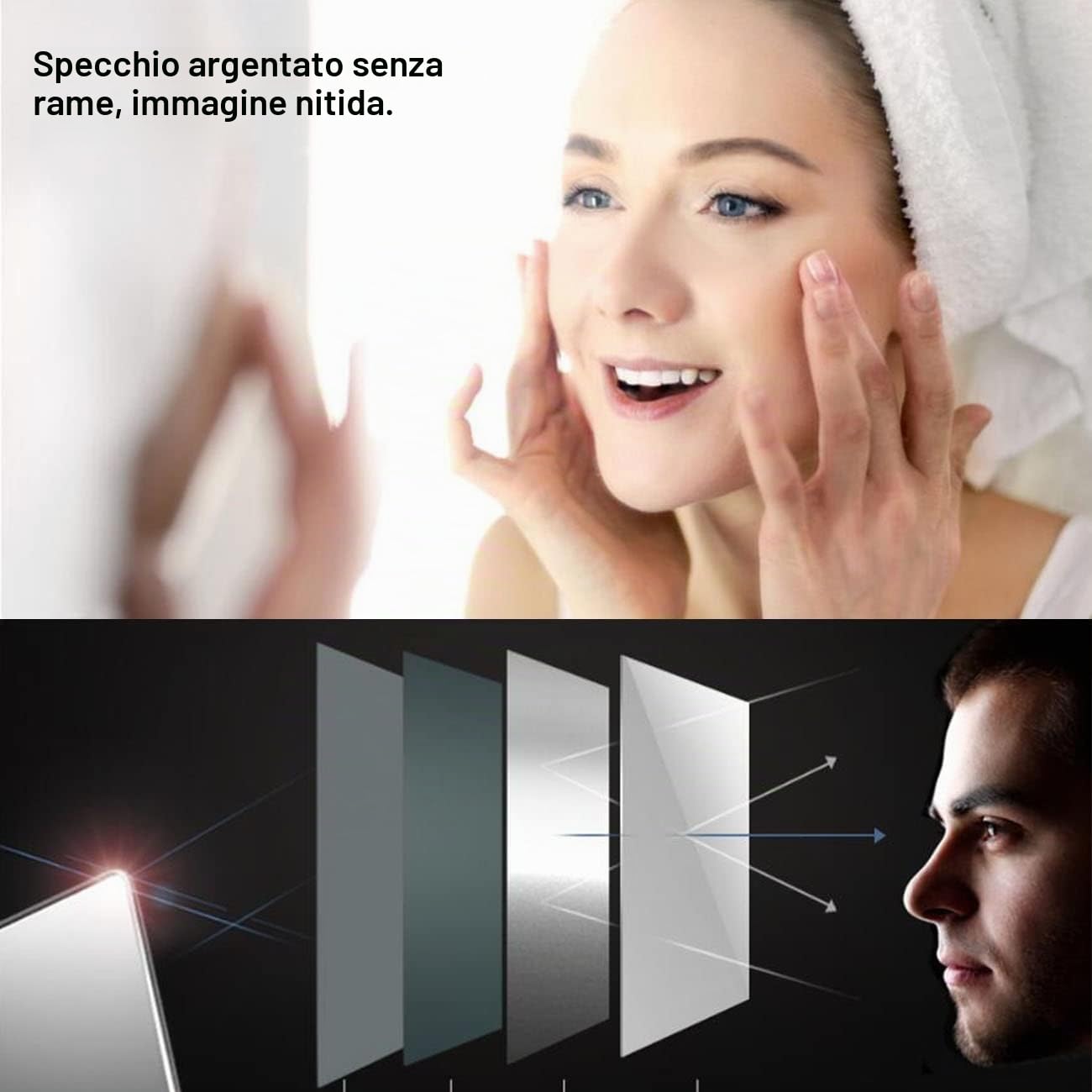 Mobiletto A Specchio Angolare da Bagno Armadietti A Parete con Luci A LED Armadietto A Specchio da Bagno Illuminato - Salvaspazio