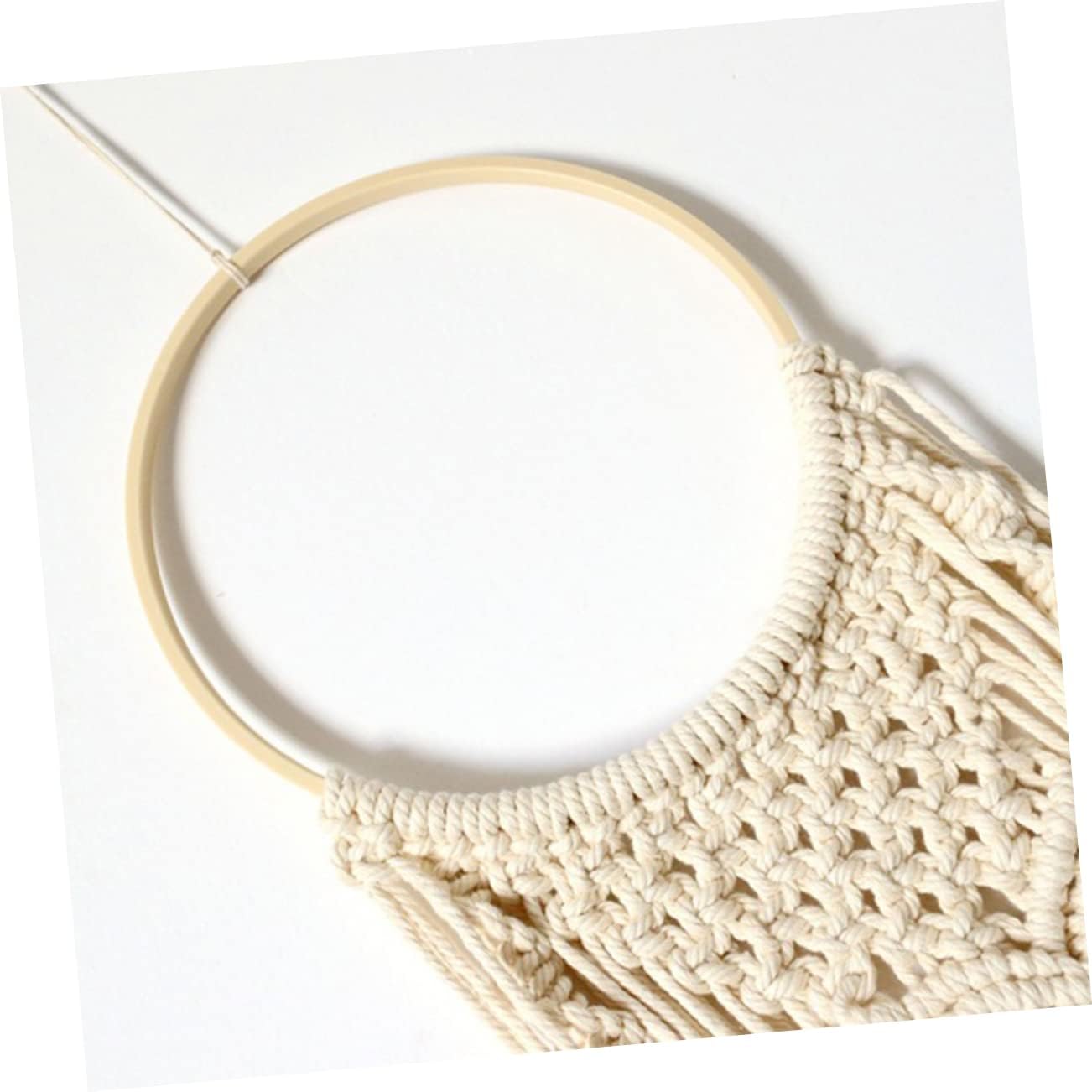 Cabilock 60pcs DIY Dreamcatcher Ring Kit Bamboo Frame Craft Natural Material for Adults