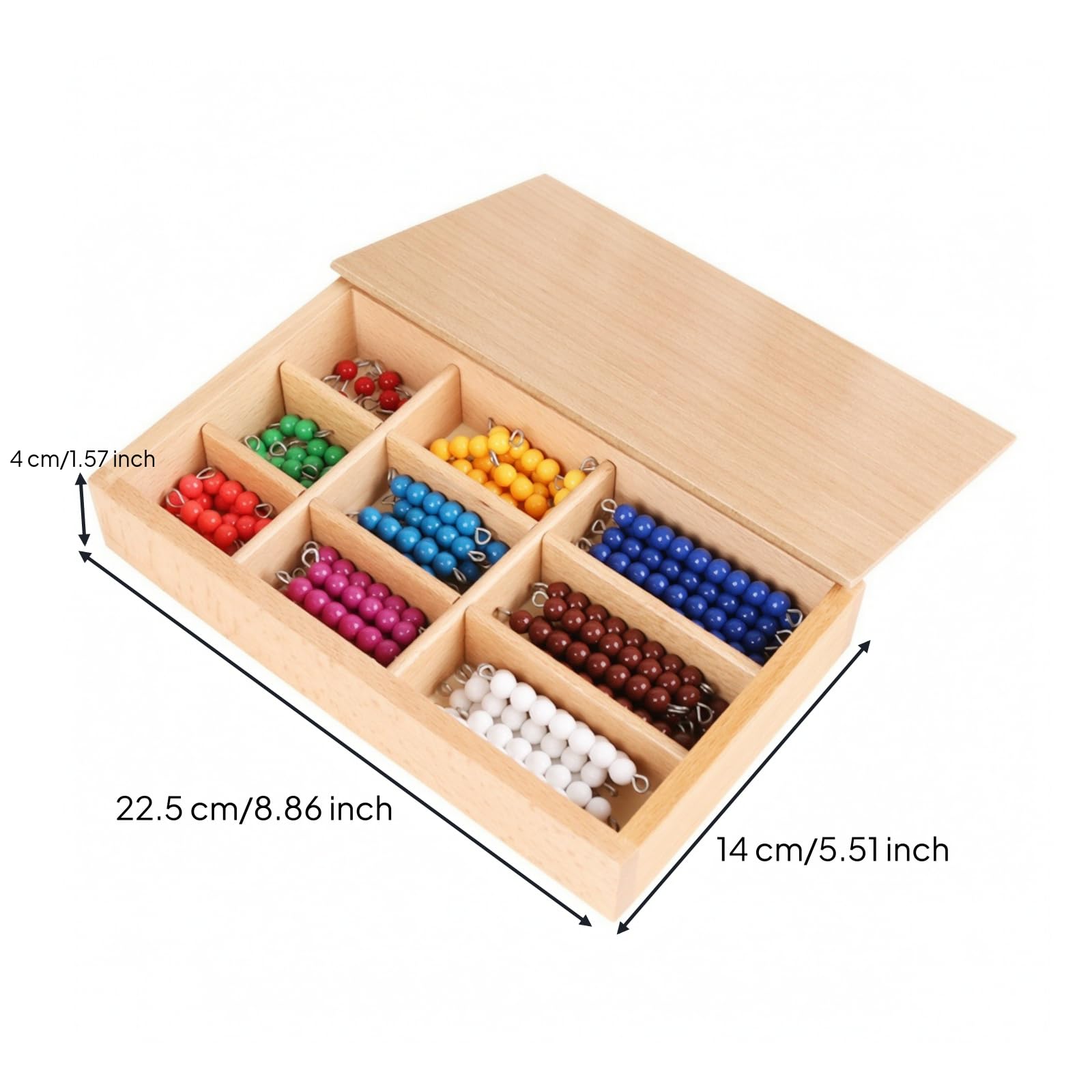 90 Pièces Barre Perles Mathématiques Pédagogique Préscolaire Kit Mathématiques Cartes Chiffres Seoriel Matériel Éducatif, Multi 8MM 90PC