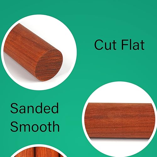 Miniatura 4 de Varillas redondas de madera de 1.378 in y 1.575 in de diámetro, madera natural sin acabar, para hacer modelos de casa, avión, barco, barco, madera