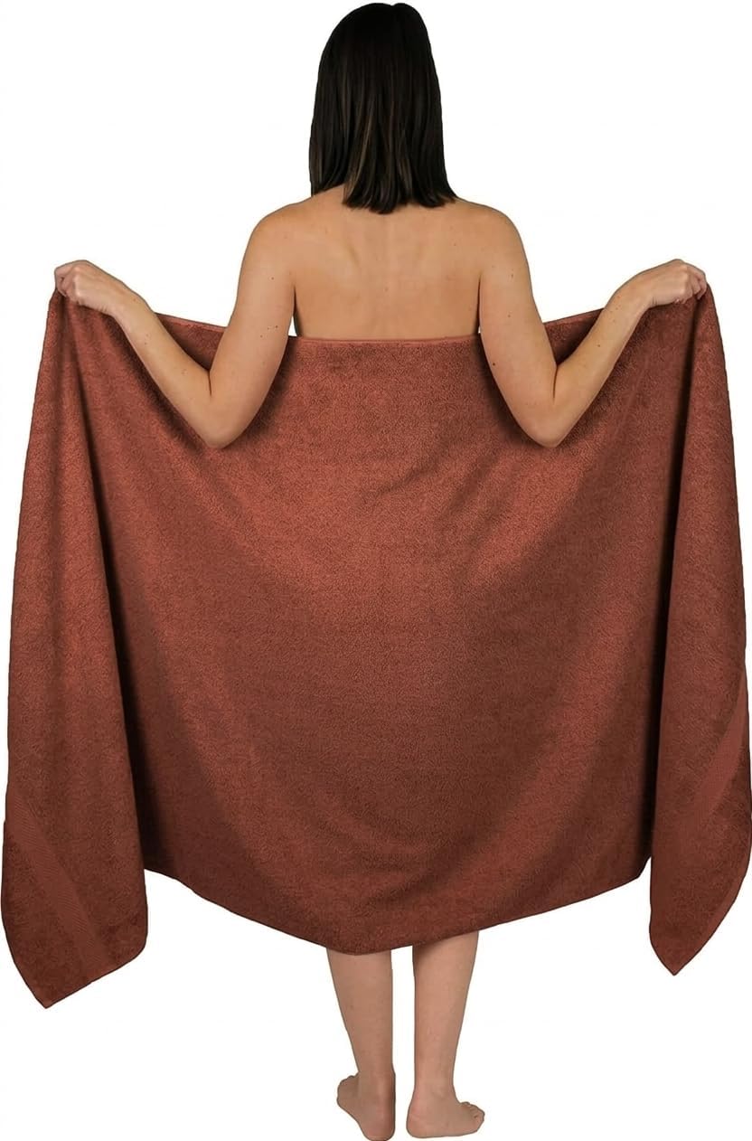 Extra Large Bath Sheet 100 x 200 cm Super Jumbo Big Bath Sheets Towels Beach Body Wrap XL Bath Towels 600-GSM (Chocolate Brown)
