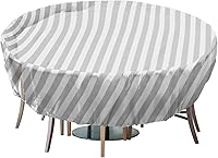 Vista 19 de Fundas para muebles de patio, impermeables, resistentes a los rayos UV, resistentes a los rayos UV, para exteriores, mesa redonda y rectangular