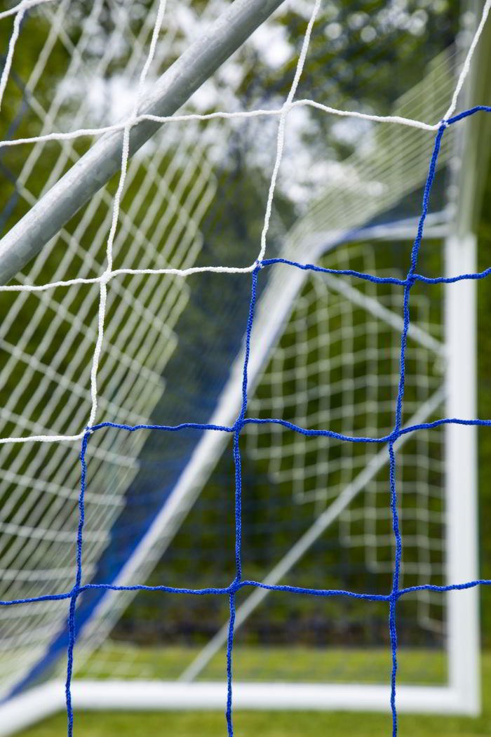 TORNETZ - Fußball - 7.32 x 2.44 x 0.8 x 2m - 3mm - Weiß oder Weiß/Blau