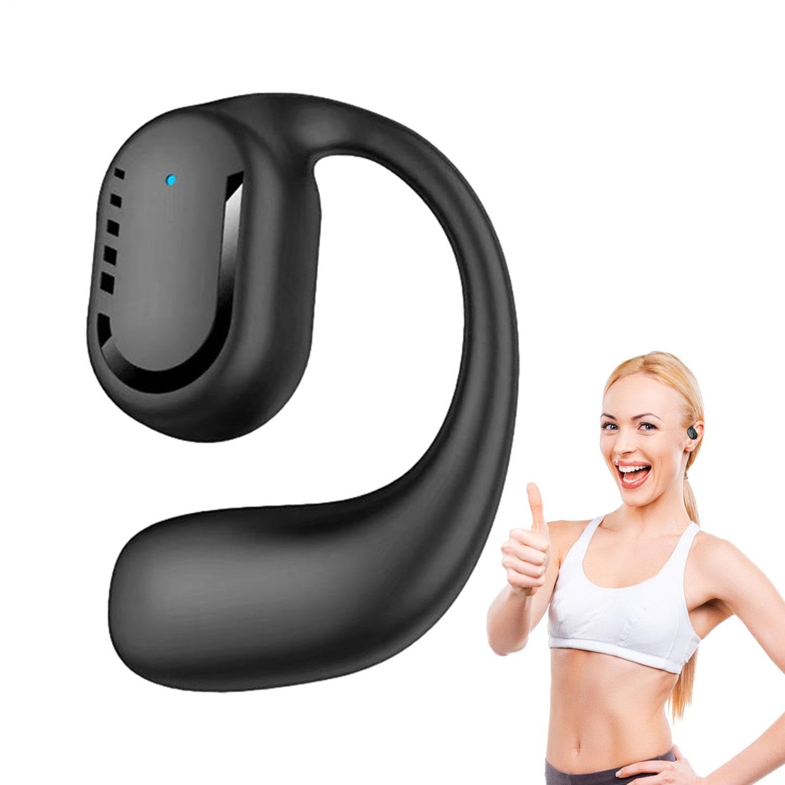 Auricolari senza fili, cuffie senza fili con microfoni, auricolari da 5,3 cm, cuffia business monoauricolare con risposta vocale per camionisti, corsa, running