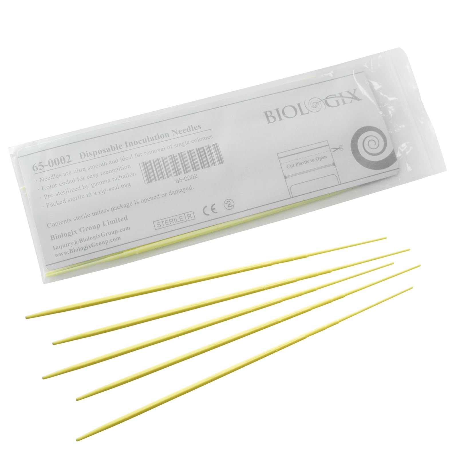 Biologix 1000PCS Disposable Inoculating Needles, Gamma Sterilization, Inoculation Needle, Polystyrene, Use for Removal of Single-Colony Specimens