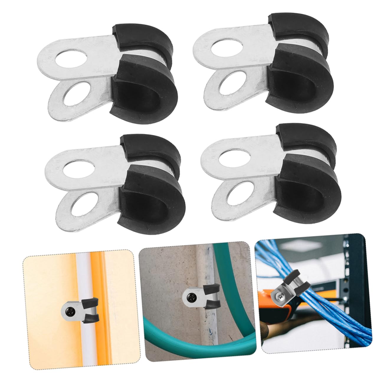 Homoyoyo 100pezzi Fascette Per Tubi in Acciaio Inox Fascette Stringicavo Imbottite in Morsetti Per Cavi Resistenti Di Fissaggio Per Sistemi Elettrici