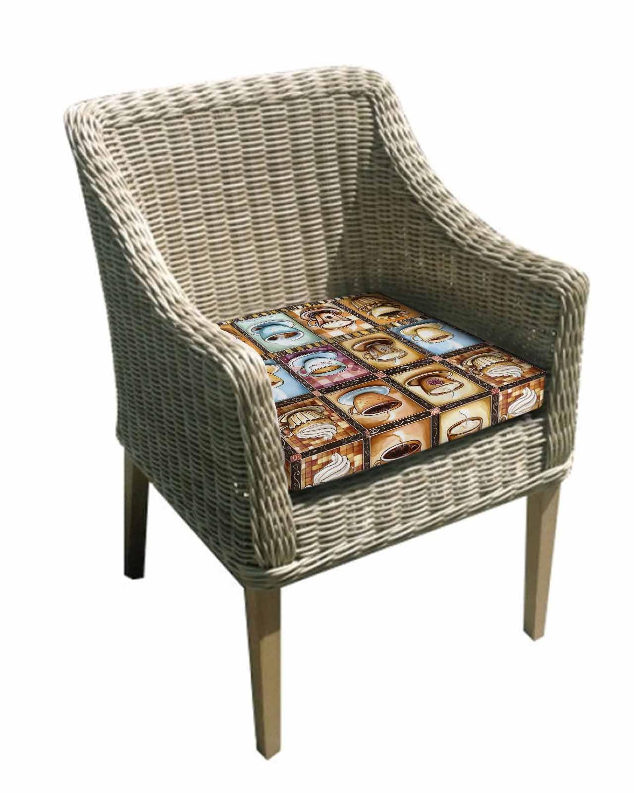 2 Pack Coffee Check Plaid Waterproof Cushion Covers with Ties, Outdoor Patio Chaise Lounge Chair Seat Cushion Slip Covers Replacement(Only Cover) Brown Watercolor Farmhouse 24