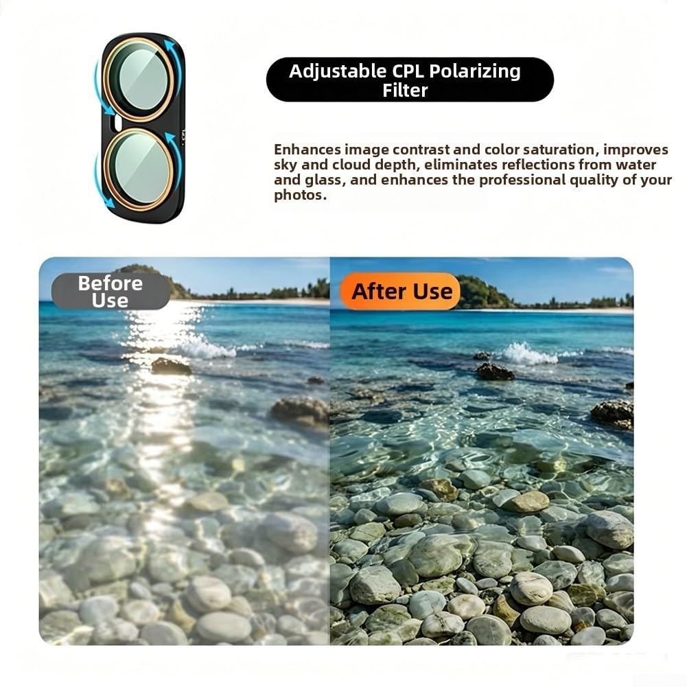 Filtry do aparatu fotograficznego ze szkła optycznego do Insta360 Luna i ultra, CPL UV ND, zestaw akcesoriów do fotografii sportowej na świeżym powietrzu, kompaktowa przenośna konstrukcja (B)