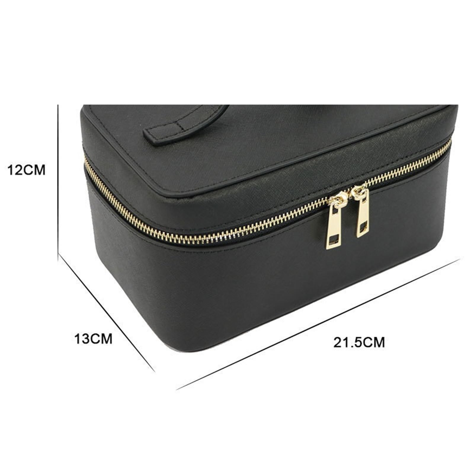Borsa da viaggio for cosmetici in pelle di vacchetta da donna, organizer portatile for trucchi, borsa for cosmetici for donne e uomini(Wine red)