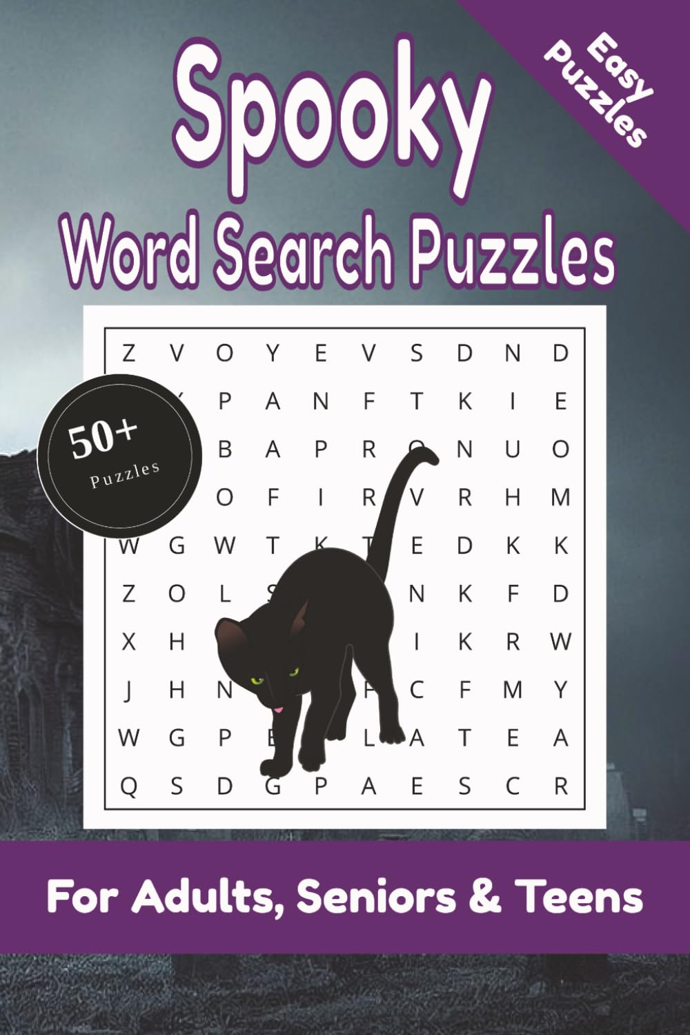 Spooky Word Search Puzzle: 50+ Puzzles Word Search Easy to Read about Spooky and More | 6x9 inches, 110 pages | Gift for Spooky, Horror & Halloween Lover