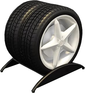 Estante para neumáticos de cochera, color negro, estante de metal fácil de montar, soporte ajustable para neumáticos de 1/2/4, capacidad de 200 kg