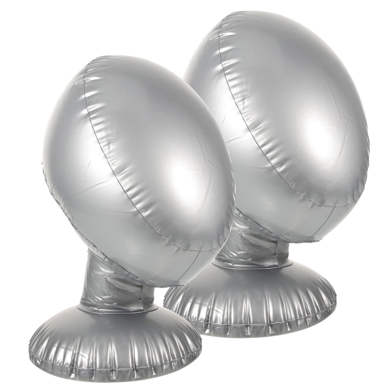 INOOMP Soporte para Pelucas Múltiples Inflable Pvc Plata, 2 Piezas