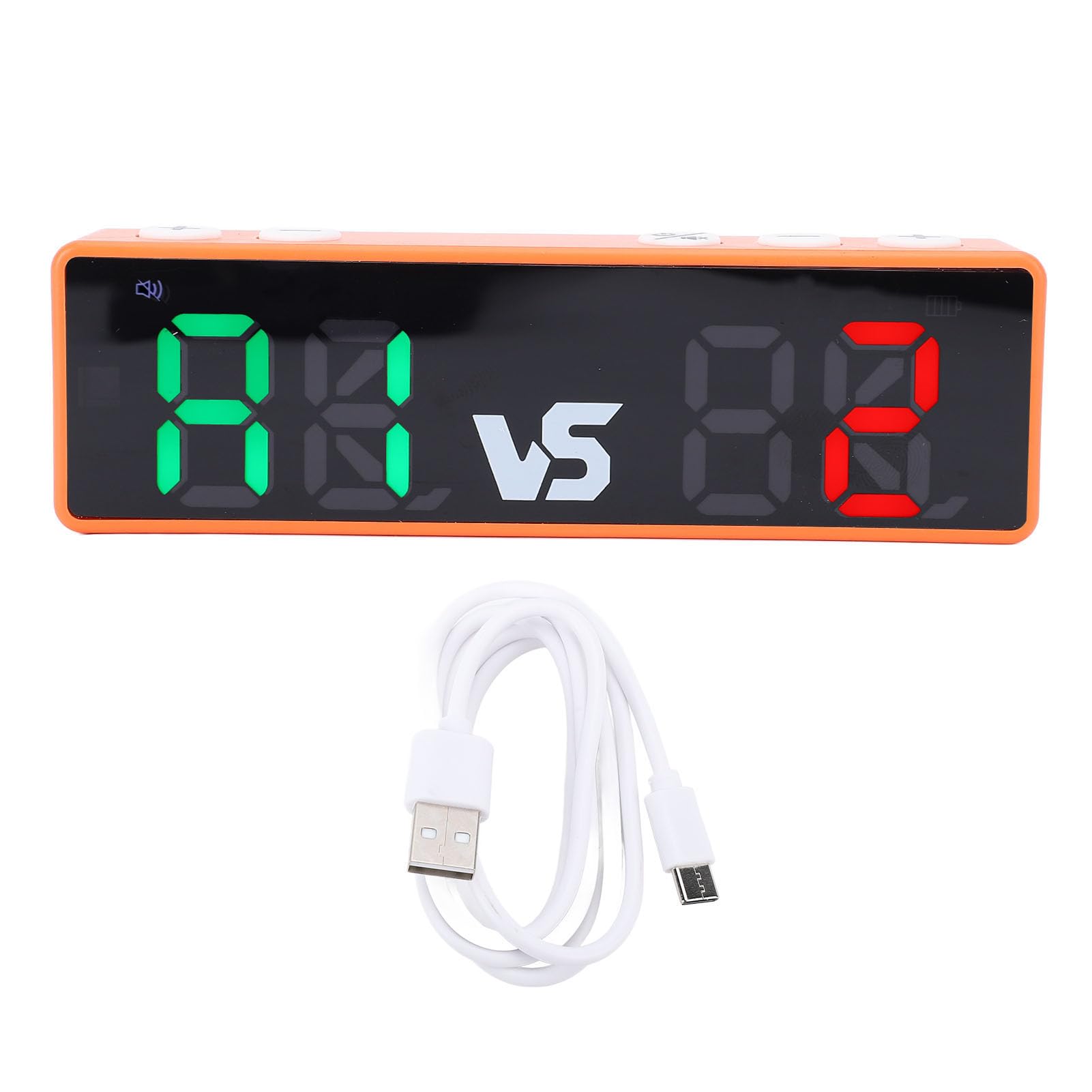 Cryfokt Mini Marcador Digital Portátil, Zumbador Fuerte Recargable de 4 Dígitos para Actividades de Tablero de Juegos Deportivos