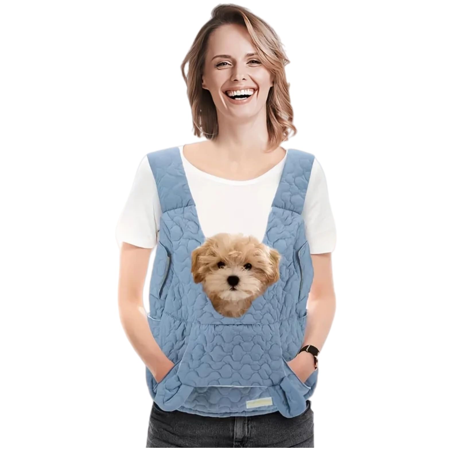 Borsa Viaggio Animali Portabile Extra Large Pet Backpack Carrier, al Petto Impermeabile A Doppia Spalla per Cani E Gatti Viaggi All'aperto Avventure-Blue