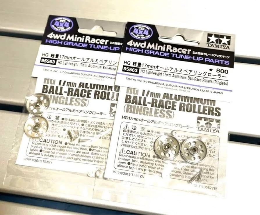 ミニ四駆 HG軽量17mmオールアルミベアリングローラー 6個セット タミヤ