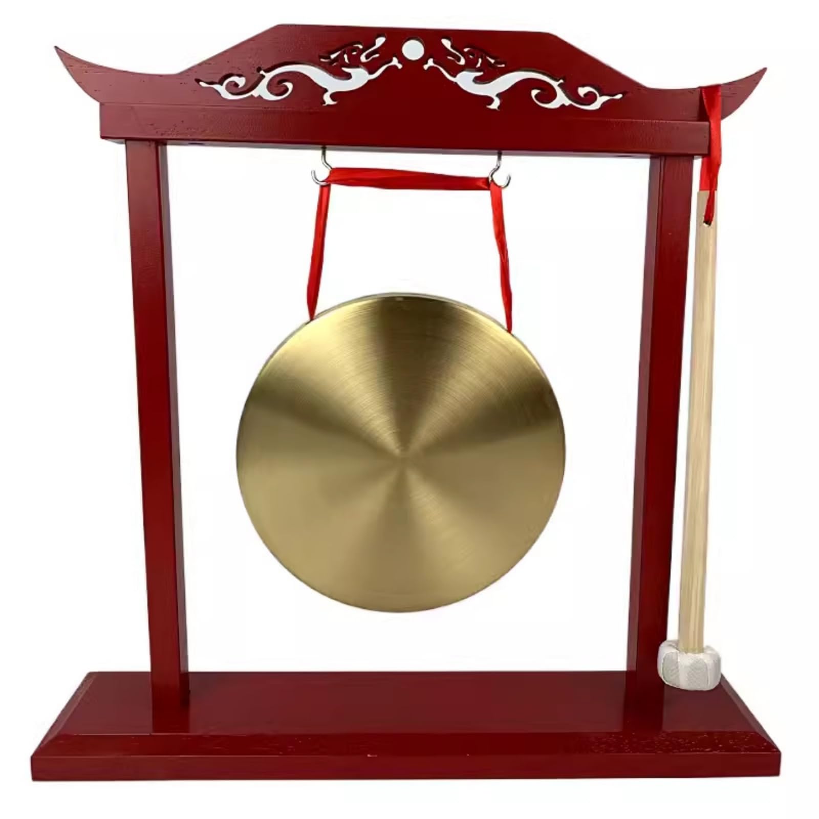 Gong Decorativo Artesanal Instrumento |, Gong con Soporte, para Inauguraciones, Oficina, Coleccionistas, 18 Cm