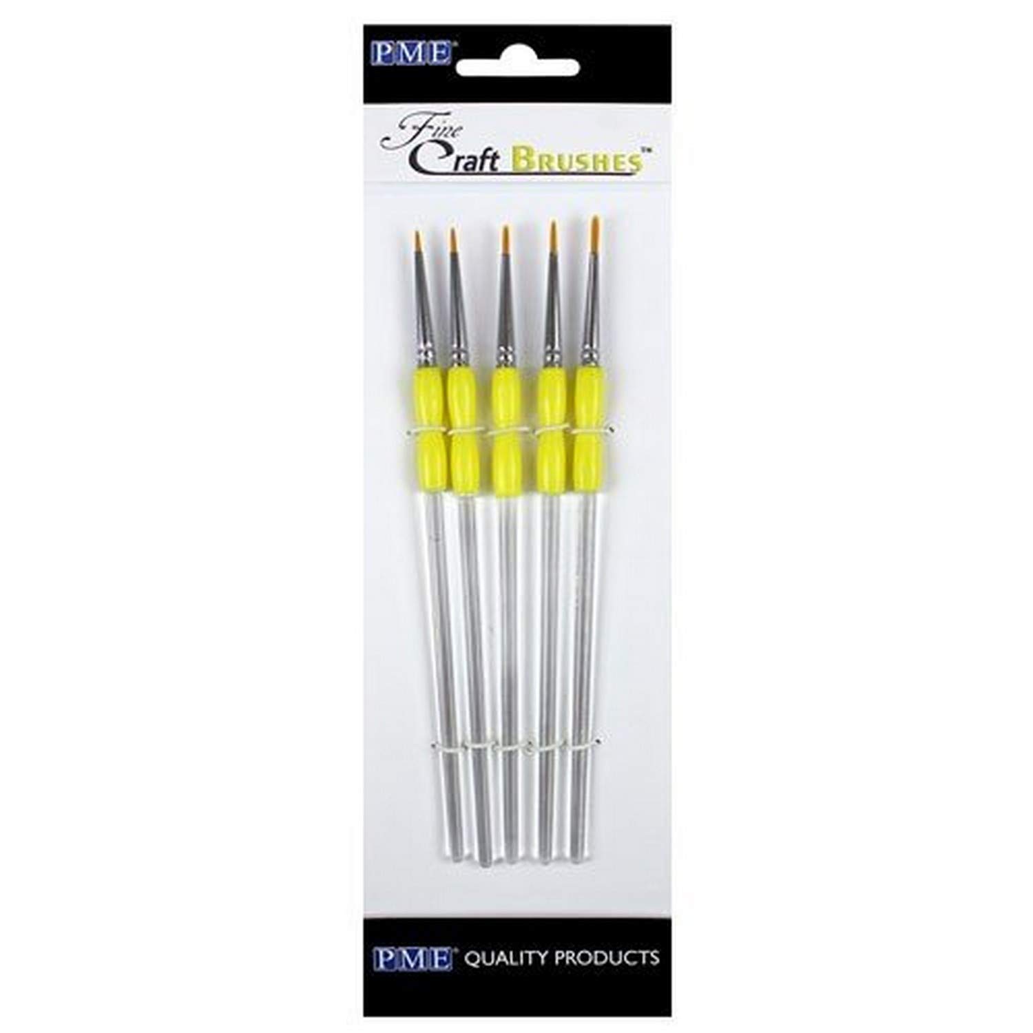 PMEPME CB1009 Set of 5-Cake Decorating Fine Craft Brushes, Standard, Transparent