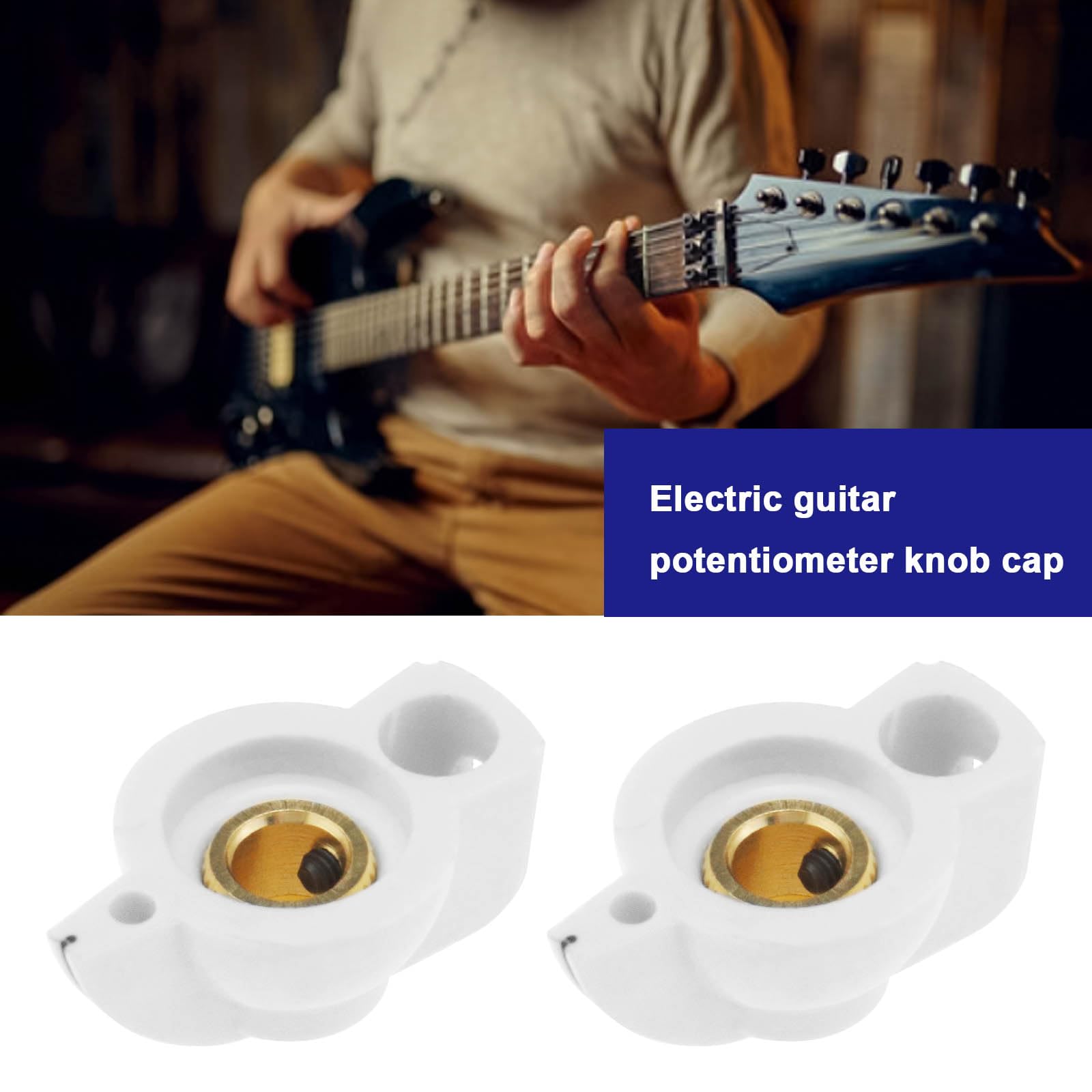 YINETTECH 6PCS Electric Guitar Chicken Head Knob Covers Potentiometer Knob Cap Guitar Pedal Knob Guitar Accessories Plastic Chicken Head Knob, White