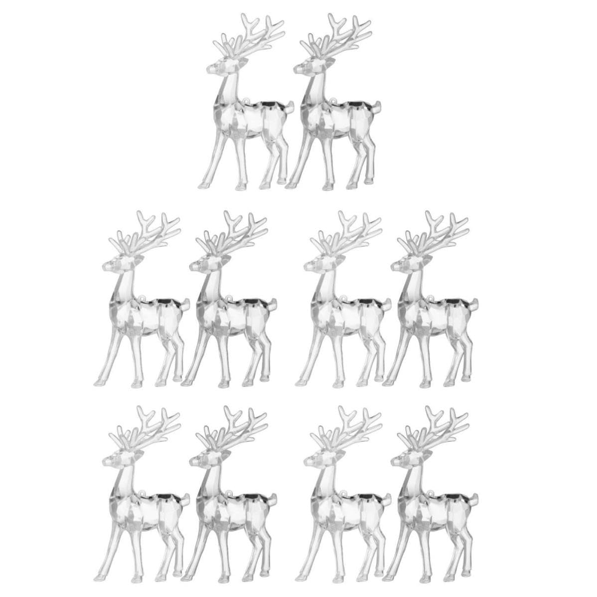 Didiseaon 10 Stück Transparente Acryl Elchfigur für Weihnachten als
