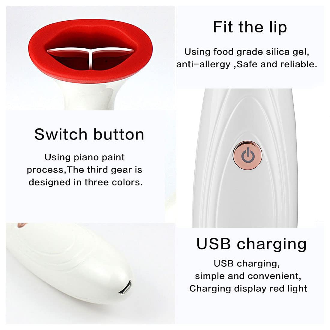 Lip Sucker Plumper Tool, Lip Gizmo Lip Plumper,Lip Enhancer Machine,Electric Lip Enhancer Lip Beauty Tool Instrument Plumper for Women Girl (1 Stück)