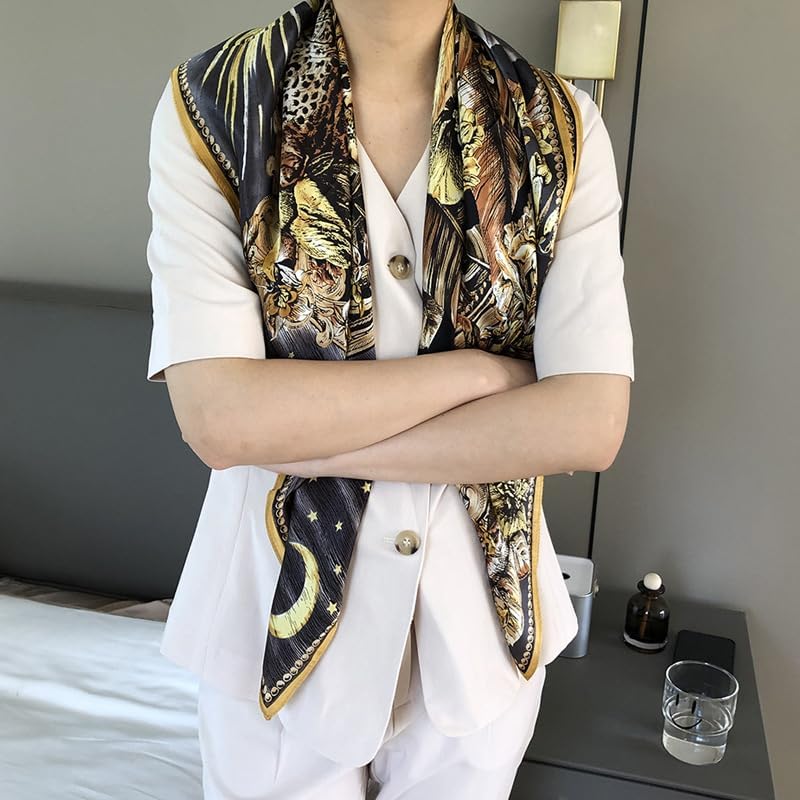 100% Mulberry Silk Head Scarf for Sleeping 35"x35" Square Silk Hair Scarf for Women Lightweight Bandana Large - Image 8