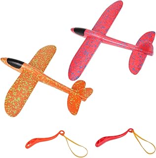 TOYANDONA Pacote com 2 brinquedos de avião, 14,7 grandes aviões de espuma, avião, estilingue avião, avião, avião, planador, para crianças, brindes de festa de aniversário, brinquedos esportivos ao ar livre