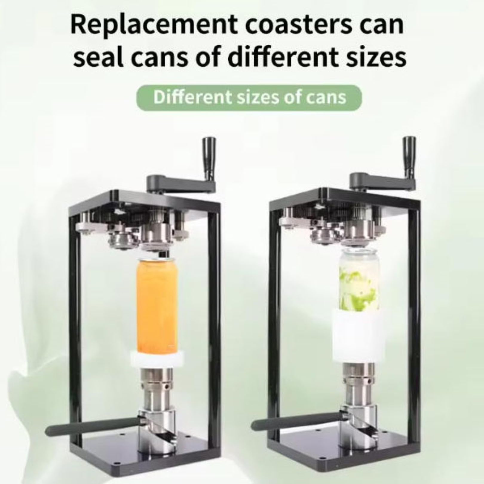Outil manuel de scellage de canettes, machine rotative manuelle pour canettes d'aluminium et PET de 55 mm de diamètre, scelle jusqu'à 10 canettes par minute, durable et efficace