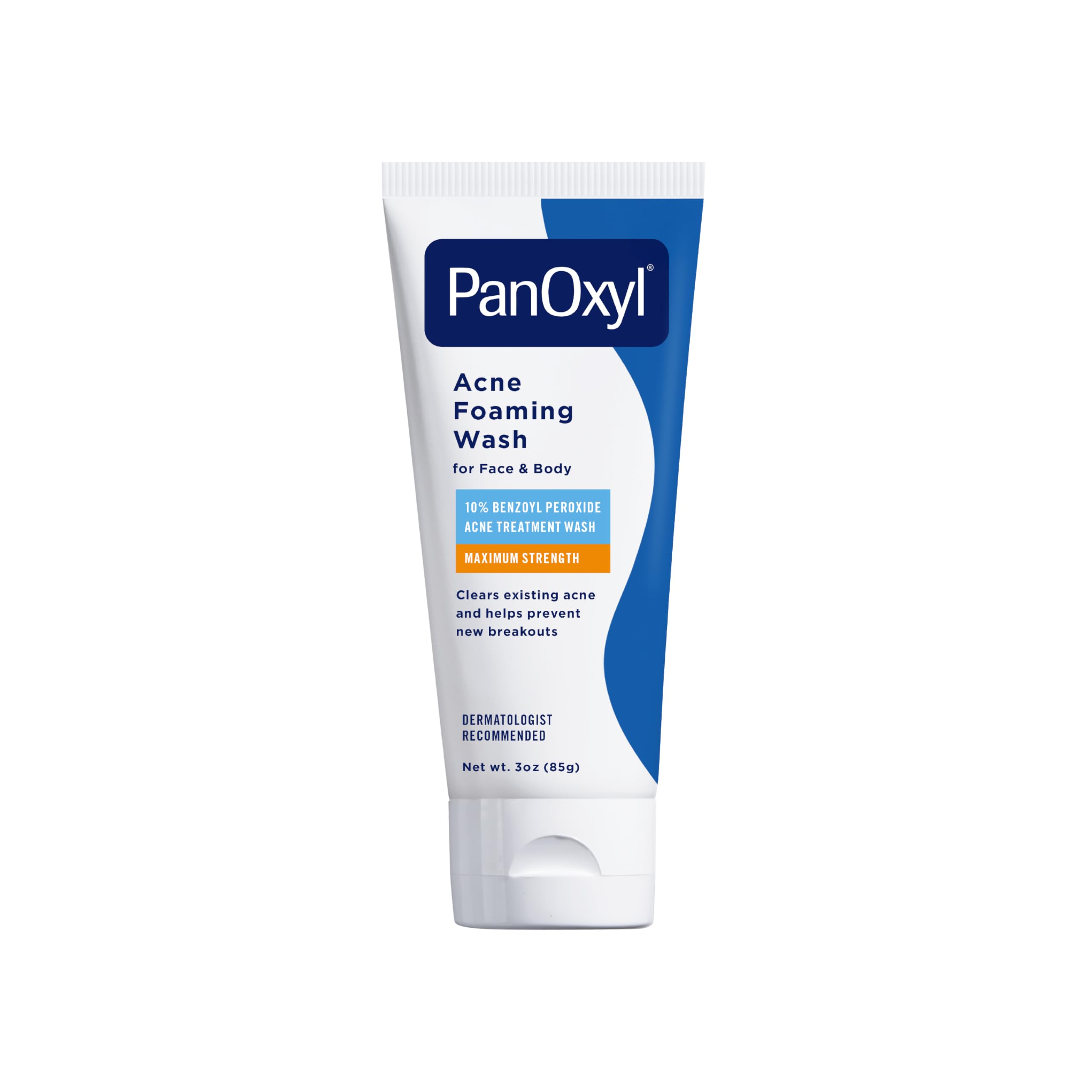 PanOxylAcne Foaming Wash Benzoyl Peroxide 10% Maximum Strength Antimicrobial, 3 oz. - Travel Size