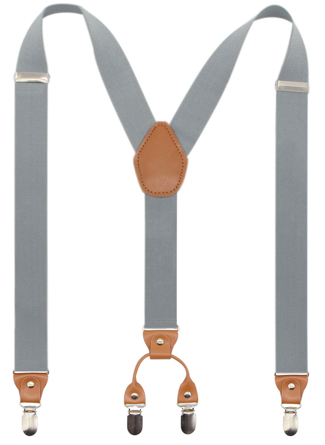 Timiot Men’s Y-Back 4 Metal Clip Elastic Wide Suspenders Perfect For Both Casual&Formal