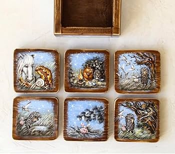 ロシア雑貨☆『霧の中のハリネズミ』飾り皿木製トレー マトリョーシカ ガリーナ作 Amazon.co.jp: 確認画像ロシア雑貨『霧の中のハリネズミ』木製