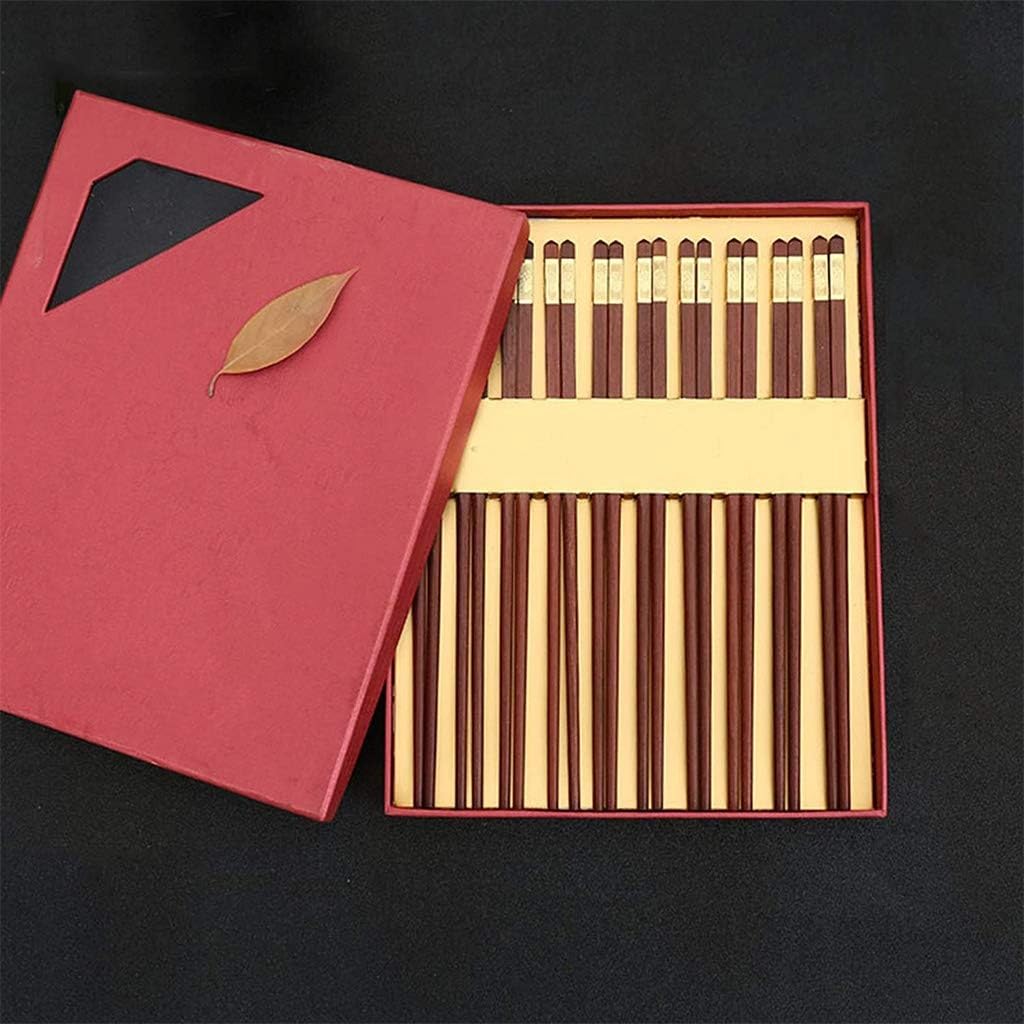 Bacchette Lavabili in lavastoviglie, Set di Bacchette con Scatola Regalo, 10 Paia di Bacchette riutilizzabili, Set Regalo di Bacchette Naturali