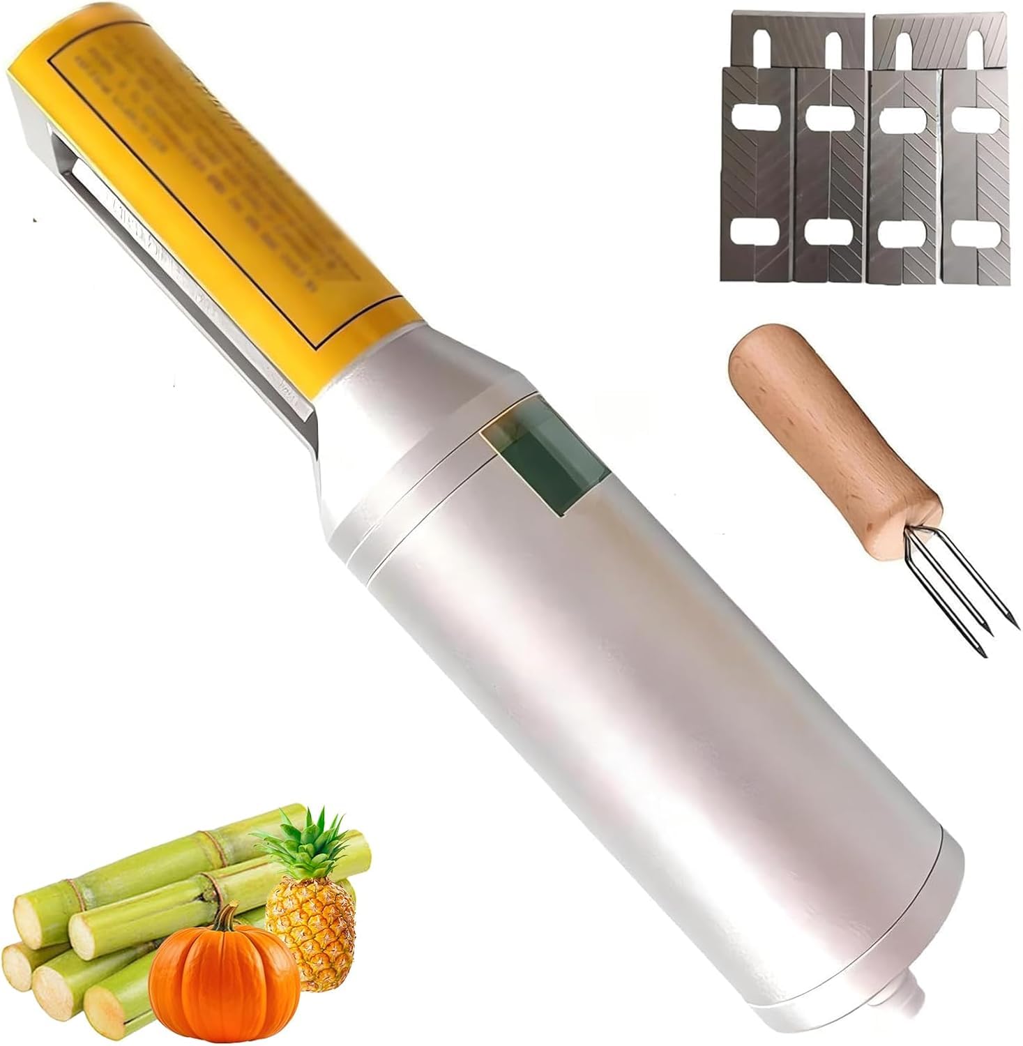 Pelador automático de caña de azúcar, raspador rápido de aleación de aluminio para frutas y verduras para coco, herramienta de cocina eficiente y fácil de usar