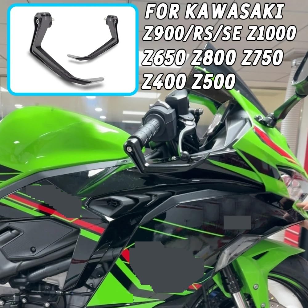Motocykl Handguards Pasuje do Z900 Z900RS/SE Pasuje do Z1000 Z800 Z650 Z400 zestaw dźwigni hamulca i sprzęgła osłona motocykla ochrona kierownica wyposażenie ochronne(Black green)