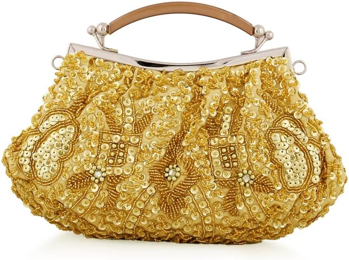 Gionforsy 1920s Flapper Handbag Evening Clutch Bag for Wedding Cocktail Dance Party Roaring 20s Gastby Beaded Bag