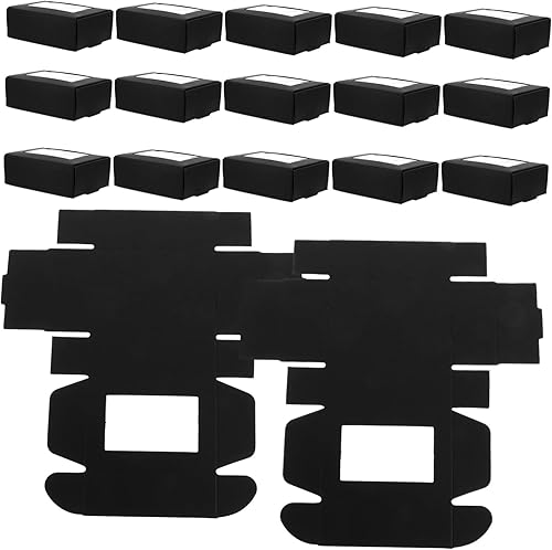 Miniatura 2 de EXCEART 100 cajas de papel kraft para boda, caja de regalo de chocolate, recipientes transparentes para tartas de viaje, jabón hecho a mano, fresa,