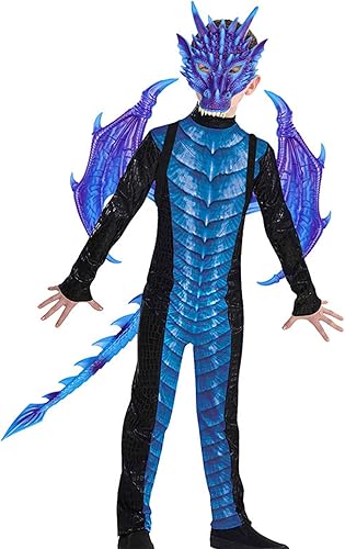 Miniatura 7 de Disfraz de dragón para niños, juego de máscara de cola de dinosaurio para niños y niñas, violeta