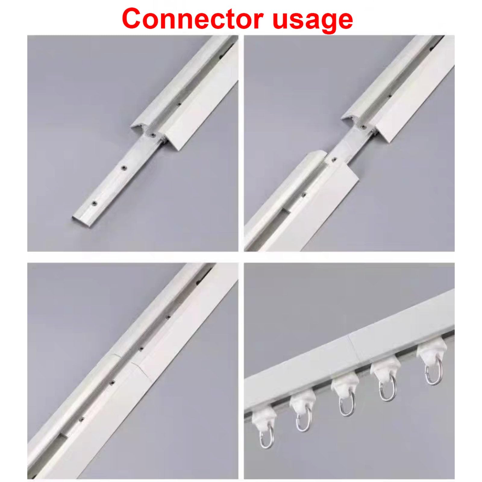 Set Binari Per Tende In Alluminio - Bianco O Nero, Lunghezza 1-3m, Tipo A V, Montaggio A Soffitto, Installazione Nascosta E Facile