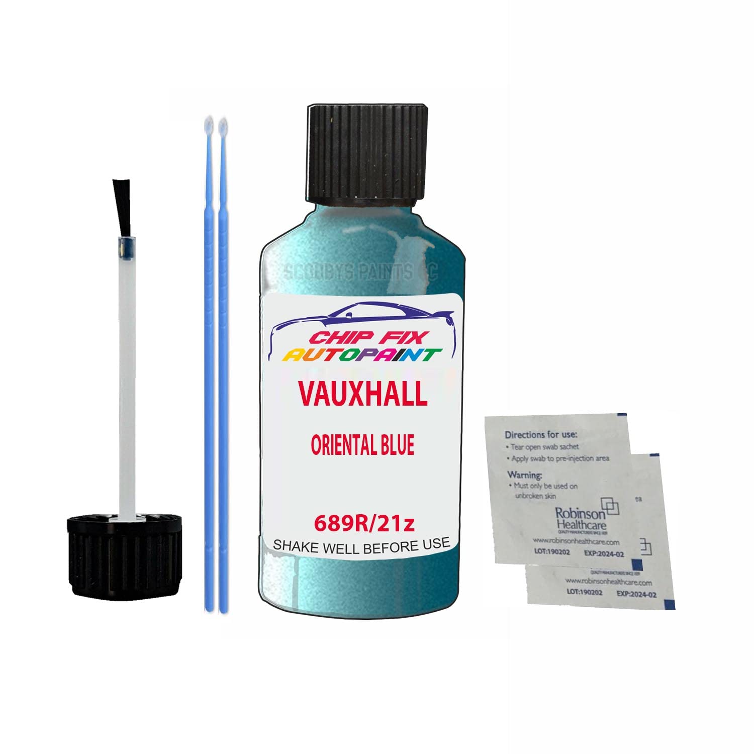 Scoobys Paints Back In The Mix Oriental Blue Touch Up Paint For Opel/Vauxhall Corsa 689R 2009-2013 30Ml Bottle Brush Scratch Stone Chip Repair Pen