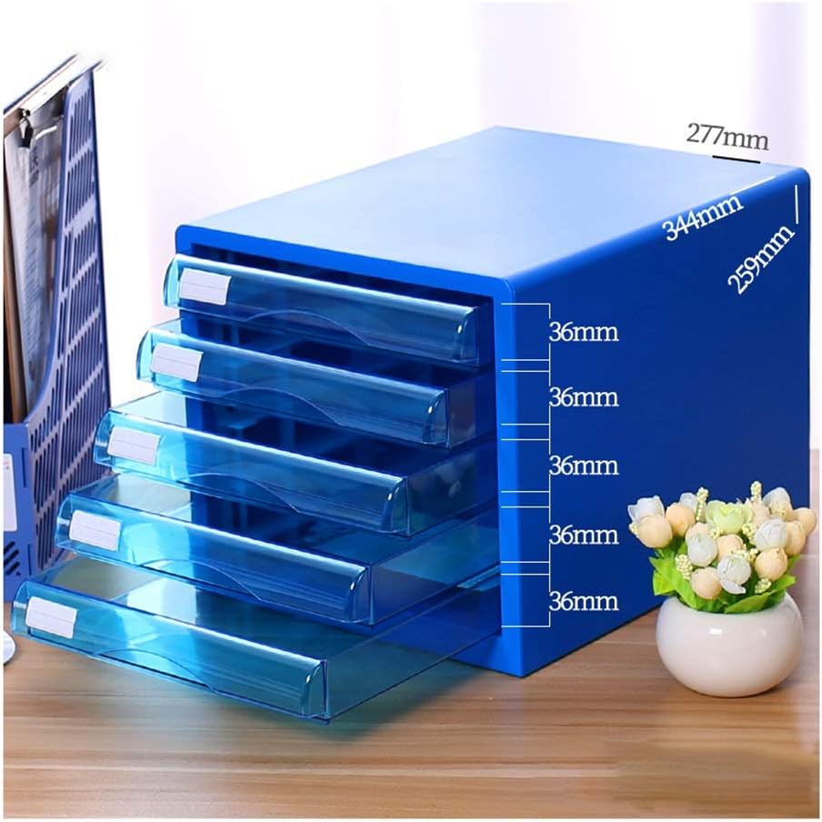 File Storage Vertical Office Bookcase File 5layer Desktop Blue