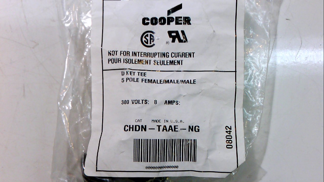 CROUSE HINDS CHDNTAAENG TEE DEVICENET M/F/F 8AMP 300V 5POLE Gray