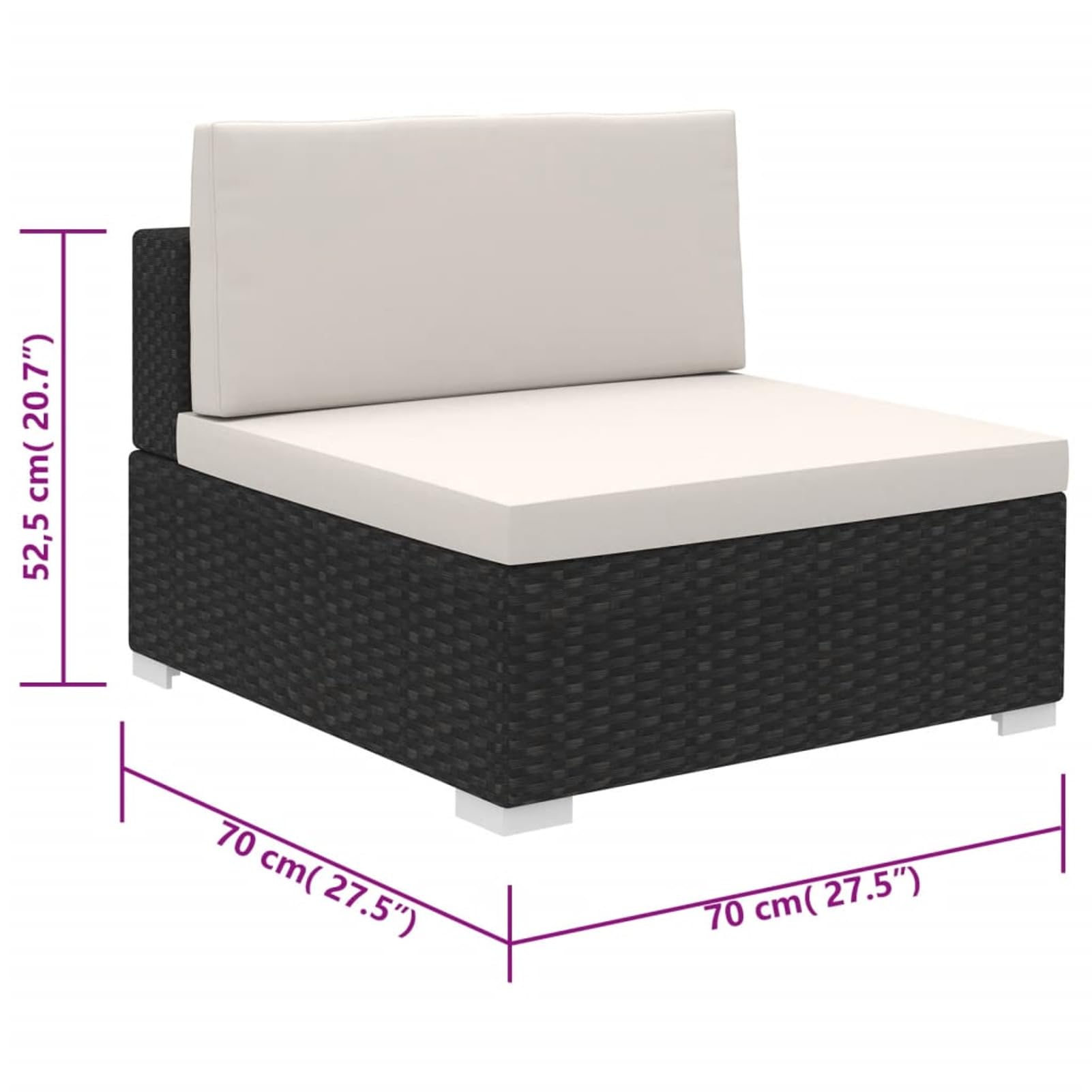 Set Divani da Giardino 8 pz con Cuscini in Polyrattan Nero, Salotto da Esterno, Set Giardino Esterno, Set da Giardino, Arredo Giardino, Divano da Giardino