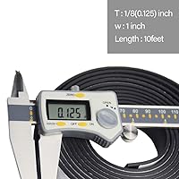 Vista 2 de DOBTIM Tiras de goma sólida de neopreno autoadhesivas de 1/8 (.125 pulgadas) de grosor x 1 pulgada de ancho x 10 pies de largo, lámina de goma