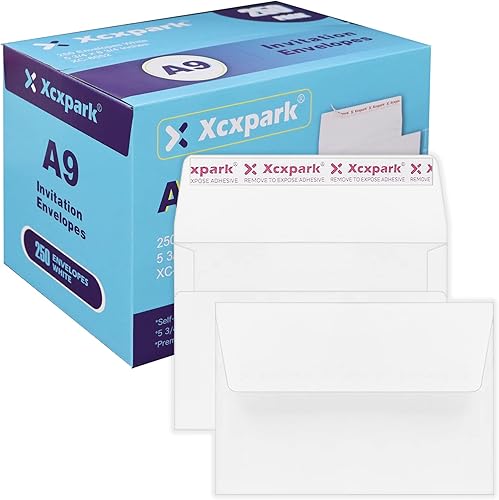 Vista 68 de 200 sobres de invitación imprimibles A6 de 4.75 x 6.5 pulgadas, sobres de papel blanco autosellados de 120 GSM para invitaciones, papeles, fotos