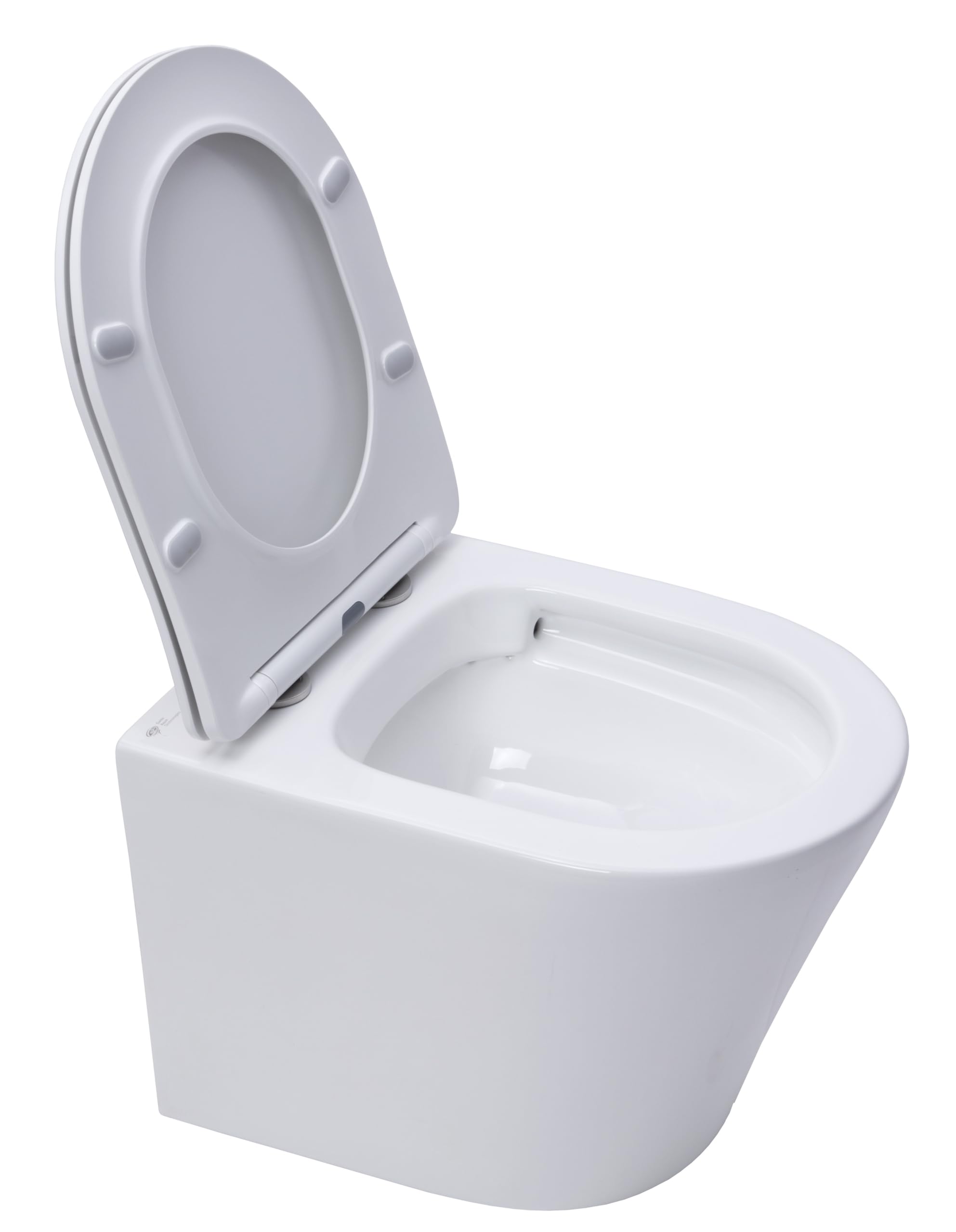 Swiss Aqua Technologies | WC Suspendu Infinitio Sans Bride | Fixations Invisibles et Abattant Frein de Chute Infinitiorimless | Céramique Blanche