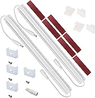 Vista 1 de Litever Barra de luz LED extra, cable blanco, 12 V CC, luz blanca diurna de 5000 K, con clips de montaje, tornillos, almohadillas autoadhesivas.