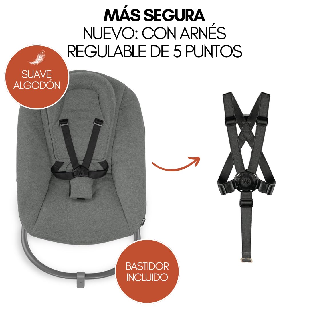 hauck Beta Newborn Set de Trona de Madera para Bebés - Tronas Evolutivas para Recién Nacidos con Hamaca Premium Cojín y Bandeja - Silla Alta Niños Comedor - Blanco