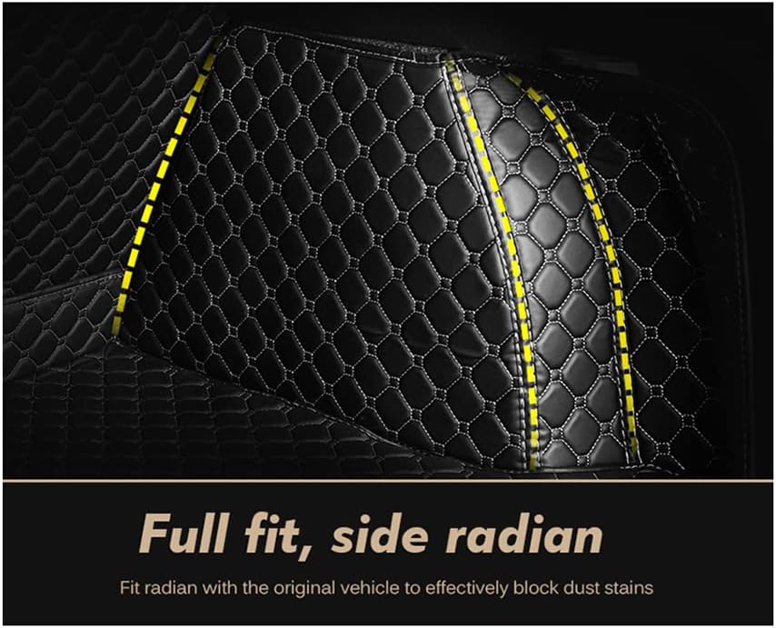 Car Leather Cargo Liners for Toyota Prius (XW30 / ZVW30) 2010 2011 2012 2013 2014 2015 2016, Full Coverage All Weather Rear Trunk Liner Mats Protector Boot Mats,Allblack