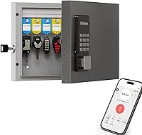 Vista 12 de WeHere Caja de Llaves de 32 Llaves con Doble Cerradura, Desbloqueo por Combinación y Llave, Gabinete de Llaves para Montaje en Pared con Etiqueta