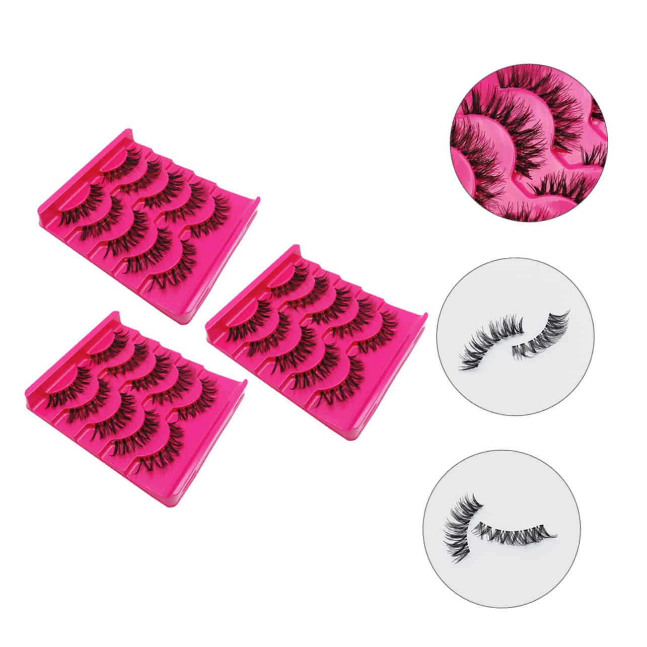 FOMIYES 60paare Wiederverwendbare Falsche Wimpern Handgemachte Natürliche Und Voluminöse Wimpern Für Beeindruckenden Augenaufschlag Für Jeden Anlass