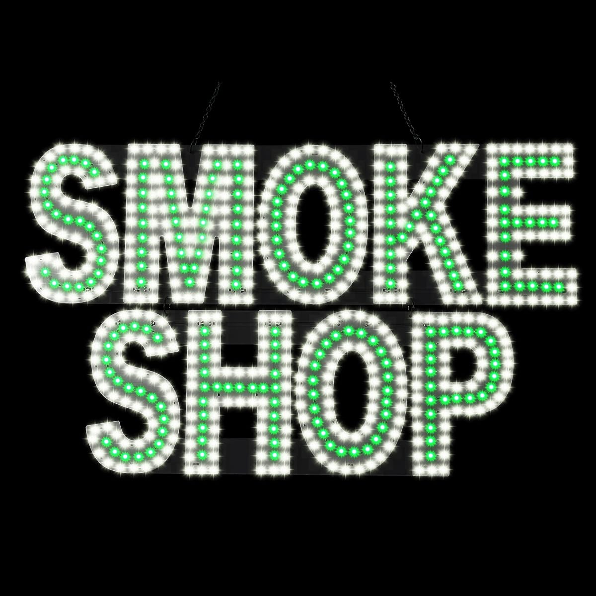 30"x20" Large LED Smokeshop Sign for Smoke Shops, Super Bright Unique Design Smokeshop Sign with Hanging Installation, High Visibility Sign for Stores Retail Shops Window (SMOKE SHOP)